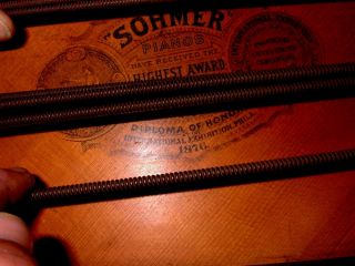 SOHMER Piano RARE.  PHILA CENTENNIAL EXHIBITION 1876 1ST Prize Diploma of Honor 5