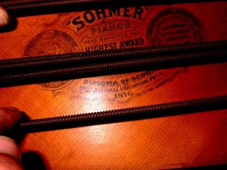 SOHMER Piano RARE.  PHILA CENTENNIAL EXHIBITION 1876 1ST Prize Diploma of Honor 8