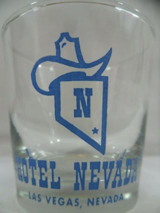 Hotel Nevada Las Vegas 1 Fremont Street Vintage Shot Cocktail Glass Cowboy Hat