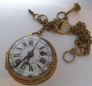 Rare Oignon Watch Verge Fusee Made By P Gaudron Maker To King Of France C1710