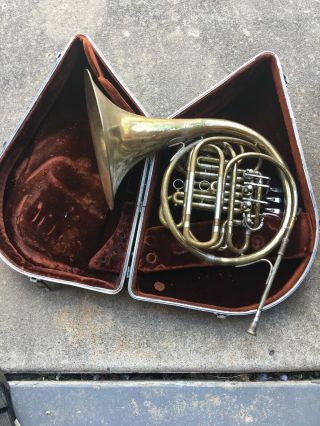 Vintage F.  E.  Olds & Son Ambassador French Horn With Case