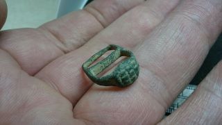 Very Rare And Stunning Medieval Seal Type Bronze Buckle/strap L181