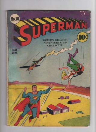 Superman 10 Vintage Dc Comic Early Action Key 1st Bald Lex Luthor 5th Overall
