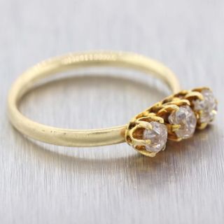 1880s Antique Victorian 14k Yellow Gold.  45ctw Old Mine Cut Diamond Band Ring D8 3