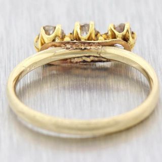 1880s Antique Victorian 14k Yellow Gold.  45ctw Old Mine Cut Diamond Band Ring D8 4