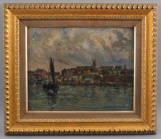 Antique OSCAR ANDERSON Gloucester Harbor Impressionist Oil Paintings,  Cape Ann 8