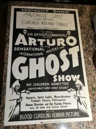 Spook Ghost Show Arturo Vintage Window Card Poster