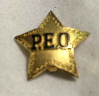 Vintage 10k Gold Peo Sorority Pin Star 1974 Washington