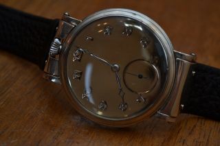 46mm Carl F.  Bucherer Cortebert Wrist Watch Solid Silver Antique Men 