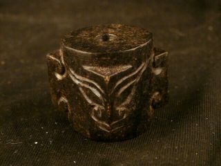Great Chinese Jade Hand Carved Amulet Mask Pendant U180