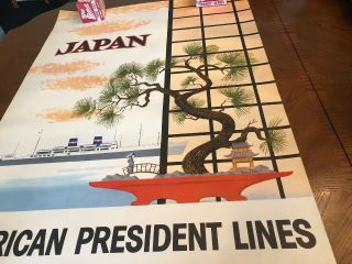 VINTAGE TRAVEL Cruise Line Poster Incredible JAPAN 1957 Spectacular Art 11
