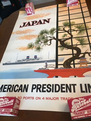 VINTAGE TRAVEL Cruise Line Poster Incredible JAPAN 1957 Spectacular Art 9
