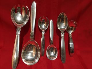 Cactus By Georg Jensen Sterling Silver Salad Serving Set And More