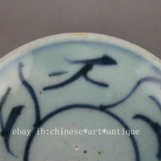 Chinese antique old hand - carved porcelain Blue & white covered cup c01 5