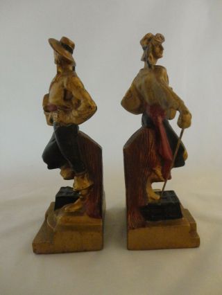 Vintage Pair 1920 ' s ARMOR BRONZE CO.  Swashbuckler Pirate Bookends (330) 2