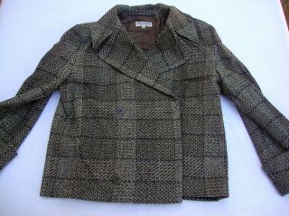 Vintage Giorgio Armani Lana Wool Coat Jacket Blazer 40 Viscose Brown 4818 Italy