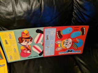 1959 Saalfield Prestige Toys Happy Puppet Play Cardboard Punch Out Puppets 5