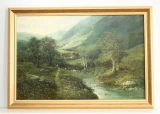 E.  Nevil: A Large Antique C19th Landscape Oil Painting,  Fine Gilt Frame (2 Of 2)