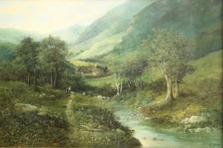 E.  NEVIL: A Large Antique c19th Landscape Oil Painting,  Fine Gilt Frame (2 of 2) 2