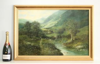E.  NEVIL: A Large Antique c19th Landscape Oil Painting,  Fine Gilt Frame (2 of 2) 3