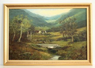 E.  Nevil: A Large Antique C19th Landscape Oil Painting,  Fine Gilt Frame (1 Of 2)