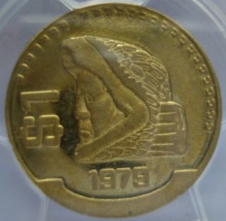 1979 Mexico Brass Pattern 1 Peso ¡¡ Classic Eagle ¡¡ Very Rare - - Pcgs Sp64