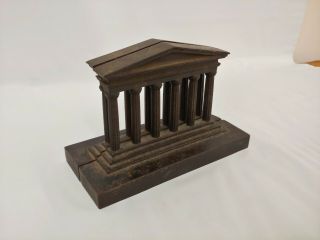 Vintage / Antique Art Deco Cast Iron Book Ends - Architecture Columns