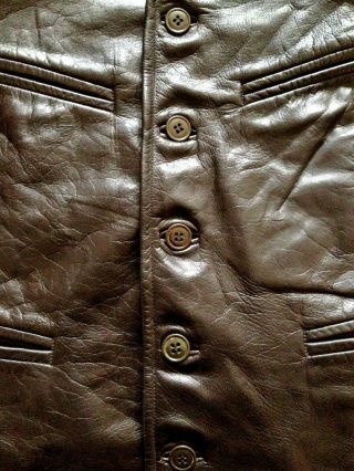 Vtg Mens 1930s WW2 HORSEHIDE Leather Cyclist Jacket German French LUFTWAFFE Sml 5