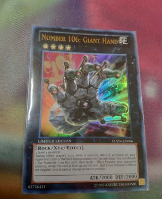 Yugioh Ycs Prize Card,  Number 106 Giant Hand Ycsw - En006,  Ultra Rare,  Nm/m