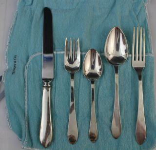 5 Pc Tiffany Co Sterling Silver Faneuil Silverware Flatware Place Setting