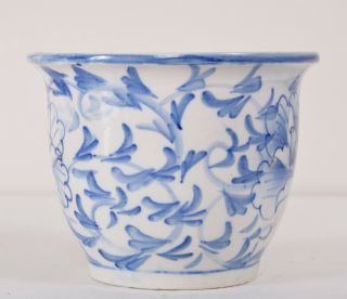 Antique or Vintage Chinese Blue White Glaze Porcelain Flower Pot 3