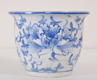 Antique or Vintage Chinese Blue White Glaze Porcelain Flower Pot 4