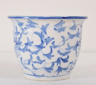 Antique or Vintage Chinese Blue White Glaze Porcelain Flower Pot 5