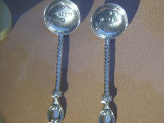 Rare set of Four Antique 1863 English Sterling Salts with Matching Spoons 4