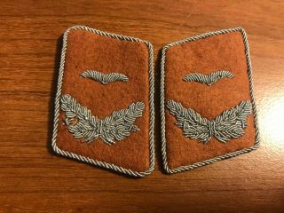 German Wwii Luftwaffe Signals Lieutenant Collar Tabs Rare