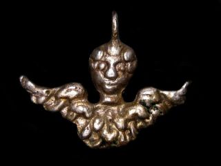 Extremely Rare Post Byzantine Silver Religious Angel Amulet,  Top,