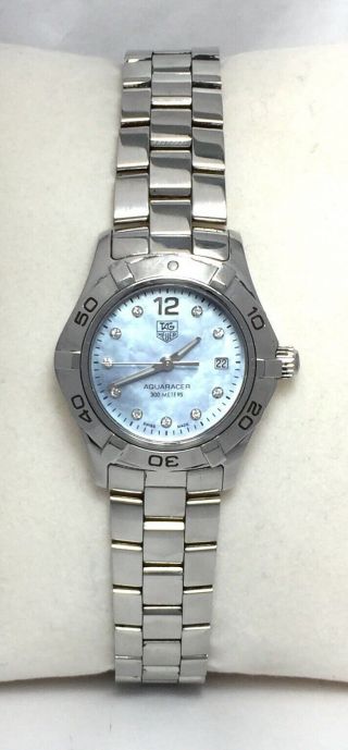 Tag Heuer Aquaracer Blue Mother Of Pearl Diamond Dial 7 " Ladies Watch Waf1419