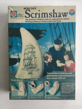 Moby Dick Scrimshaw Kit,  1973,  In Wrap,  Vintage,  Craft By Whiting