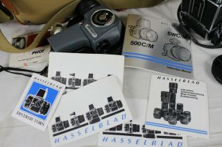 Vintage Hasselblad 500C/M Camera Film Planar 2.  8/80 Lens Billingham Bag 12