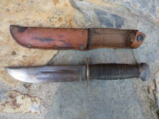 Vintage Antique Rh Pal 36 Wwii Fighting Knife With Sheath