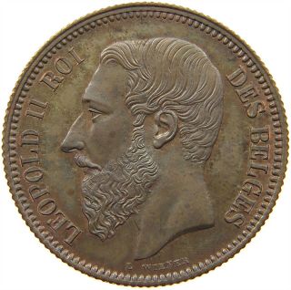 Belgium 2 Francs 1866 Copper Pattern Shinny Fields Very Rare Unc T81 051