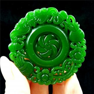 China Hand - Carved Green Jade Arrival Good Luck Jade Pendant Necklace Amulet
