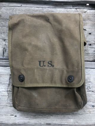 Ww2 Wwii Usgi Canvas Map Case Dated 1942