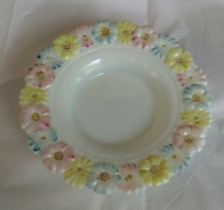 Antique Victorian Opalescent Butter Dish Base Cosmos Daisy Pattern