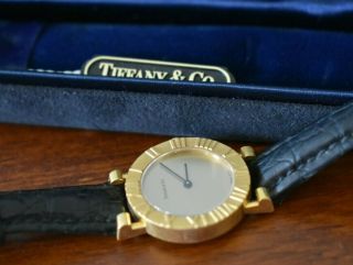 Tiffany Co Atlas 18k Gold Watch Vintage Women 