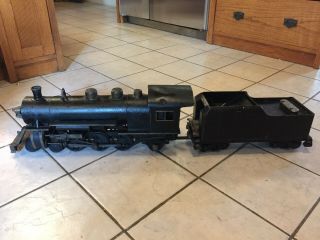Large Antique Pressed Steel Buddy L Outdoor Railroad Train And Tender