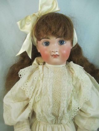 Antique German Bisque Doll Size 14 Early Kestner Closed Mouth Round Face 24 "