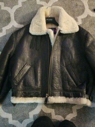 Schott Bros,  Classic B - 3 Sheepskin Leather Bomber Jacket Size 54