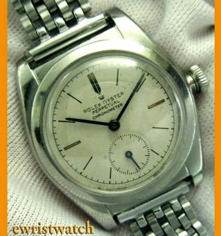 Vtg 40’s Rolex Oyster Perpetual Chronometer Bubbleback 2764 Sub - Seconds Dial NR 6