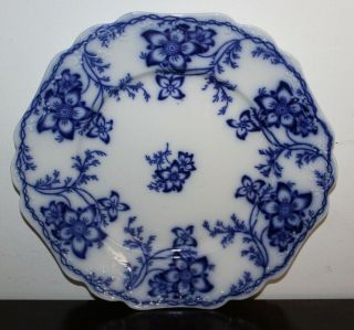 Antique Flow Blue Johnson Bros Claremont 10 " Dinner Plate 5